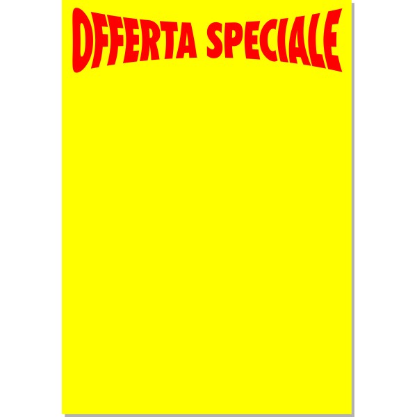Offerta speciale 50x35 - 5 cartelli - giallo fluo