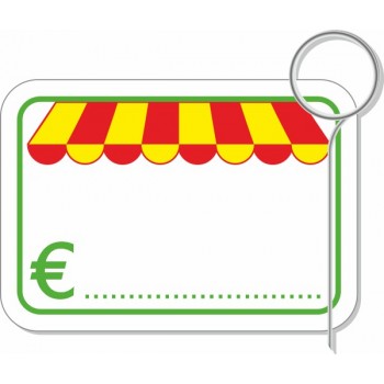 10 Segnaprezzi con tendine cm. 10X7 + 10 spilloni acciaio