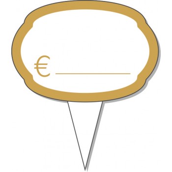 Segnaprezzo Pasticceria Con Punta, cm 6,5 x 7,5 - 10 Pezzi