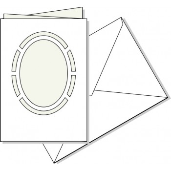 Biglietto fustellato Ovale con busta, misura cm. 17X11