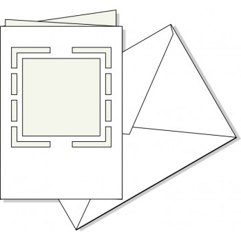 Biglietto fustellato Quadrato con busta, misura cm. 17X11