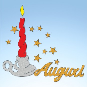 Vetrofania Candelabro e auguri, misura cm. 40x50