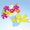 Vetrofania primavera mazzo di fiori, misura cm. 70x70