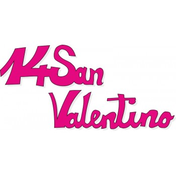 Scritta stagionale vetrofanie 14 san valentino fucsia, misura cm. 45x25