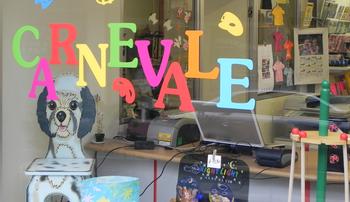 Vetrofanie carnevale per negozio